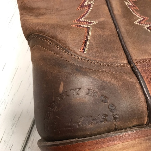 Stephy by Lamas Leather Brown Cowgirl Boots Sz 8 - Picture 4 of 8